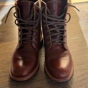 Nisolo Amalia All Weather Brown Leather Lace-Up Boots